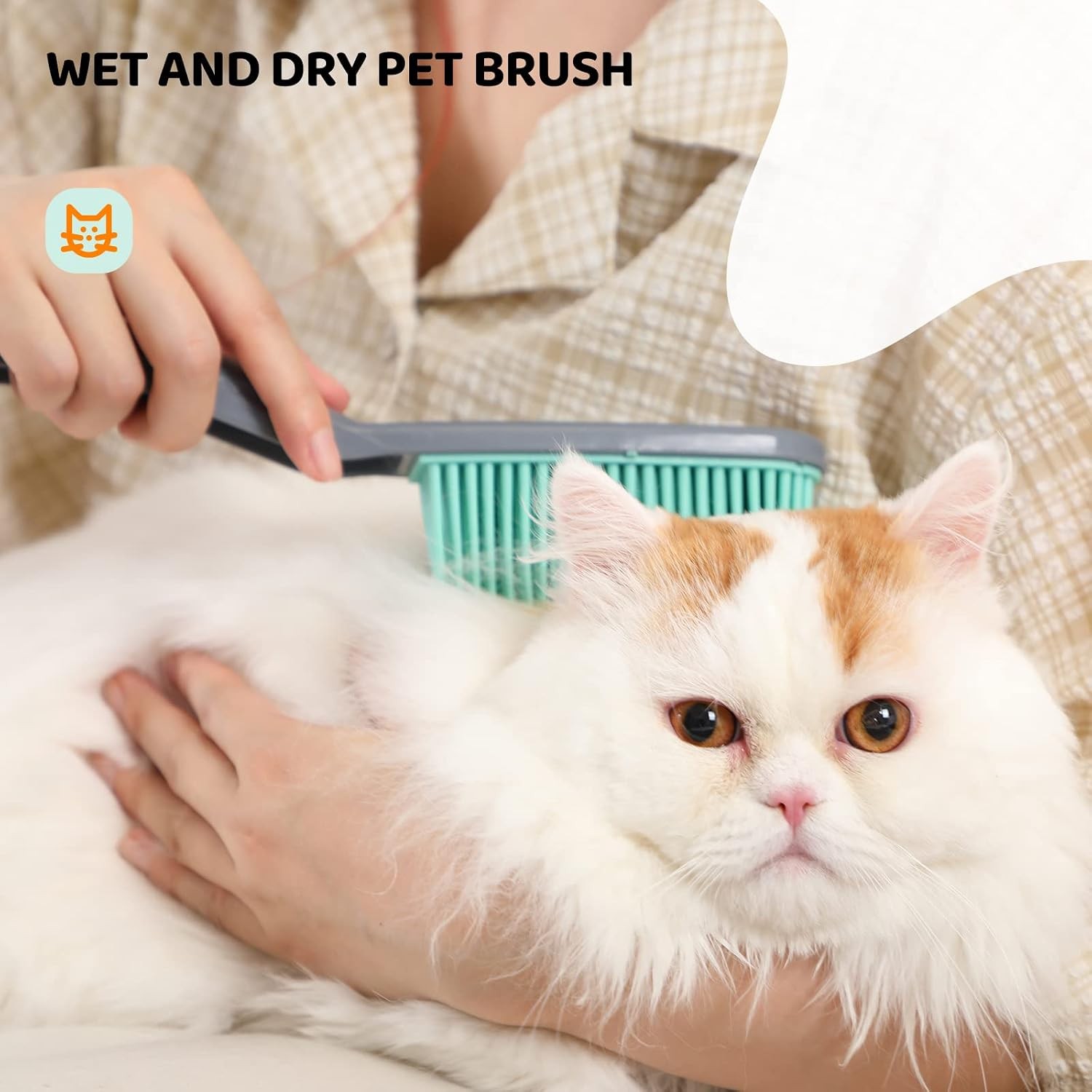 Rubber Broom Carpet Rake for Pet Hair, Fur Remover Broom with Squeegee, Portable