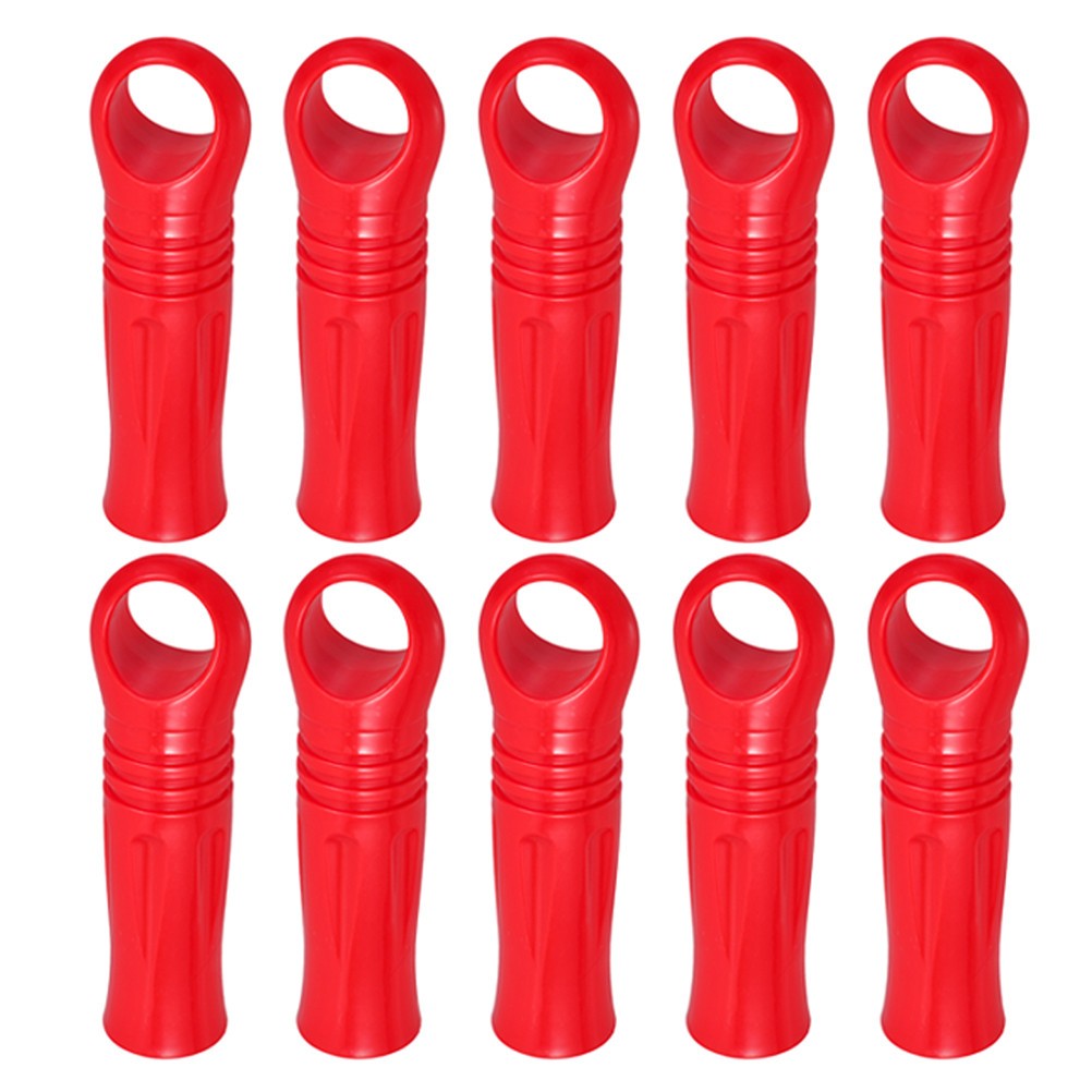 10Pcs Plastic Mop Handle Replacement Grip Red Durable Sleeve Caps