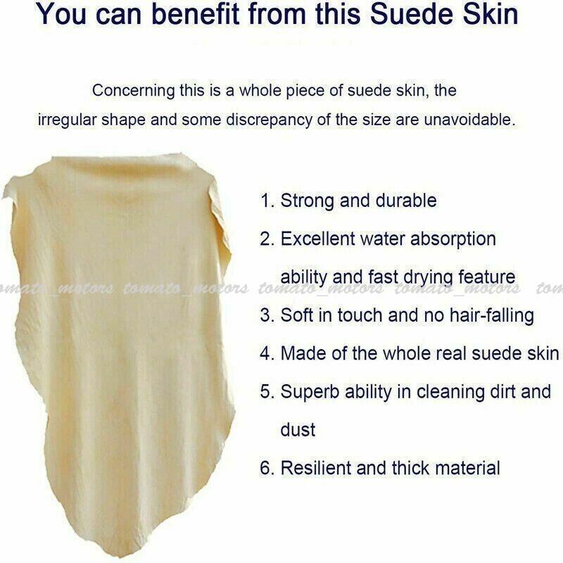 Natural Suede Leather Car Cleaning Cloth Car Wash Easy Absorbent Dry Suede Towel