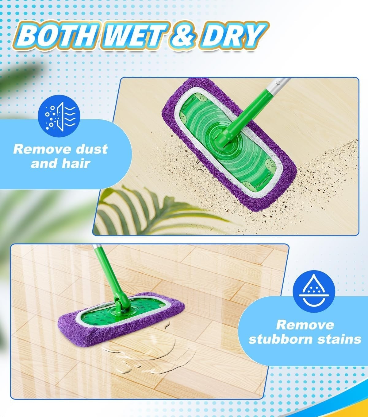 8 Panos De Microfibra Reutilizables Lavables Compatibles Con Mopa Suelos NEW US.