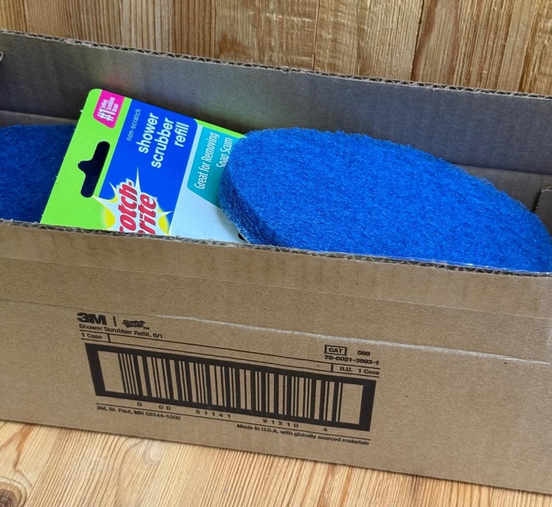 Case Of 6 Scotch Brite Non-Scratch Shower Scrubber Refill Blue Discontinued New