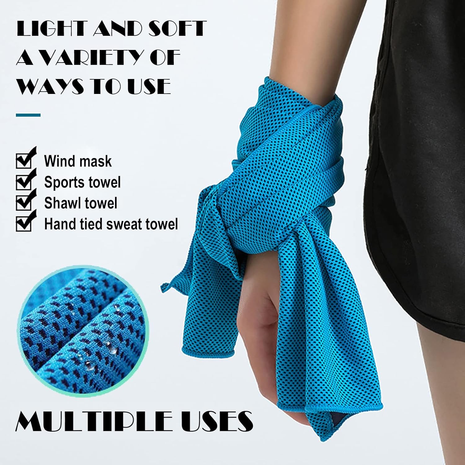 Pack of 60 Cooling Towel 40×12” Ice Towel for Neck and Face Microfiber Chilly