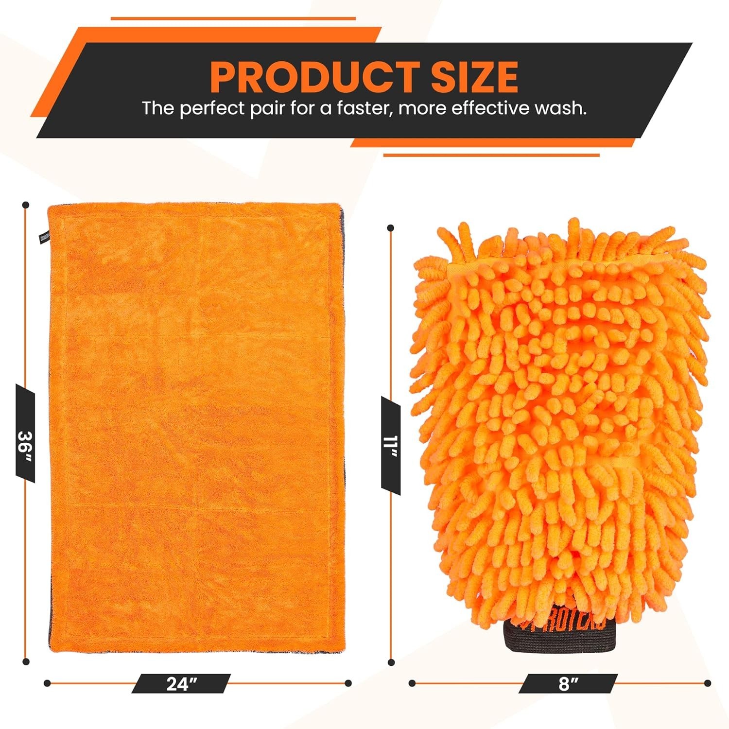 24″x36″ Twisted Loop Car Drying Towel & Wash Mitt | 1200GSM Ultra Thick & Abs…
