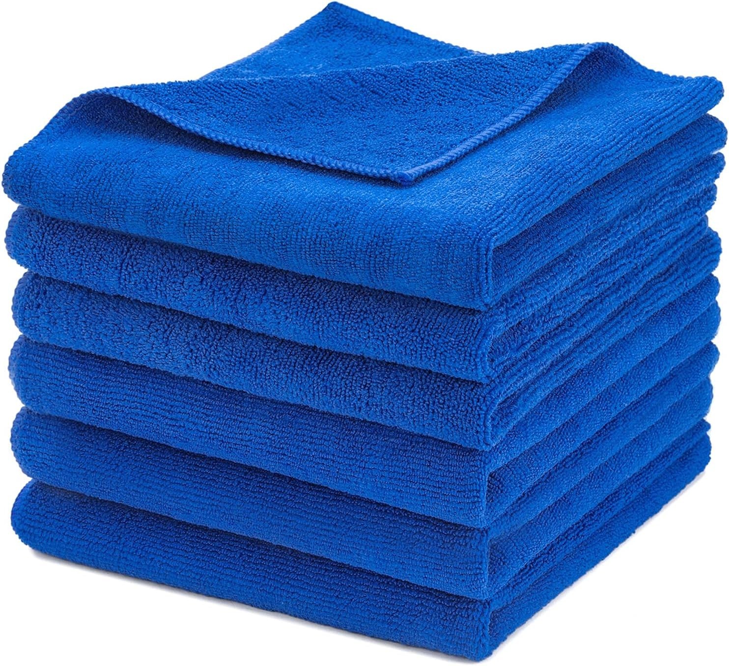 All-Purpose 16×16 Inch Microfiber Towels – Luxurious 340 GSM Car Cleaning 6 Pack