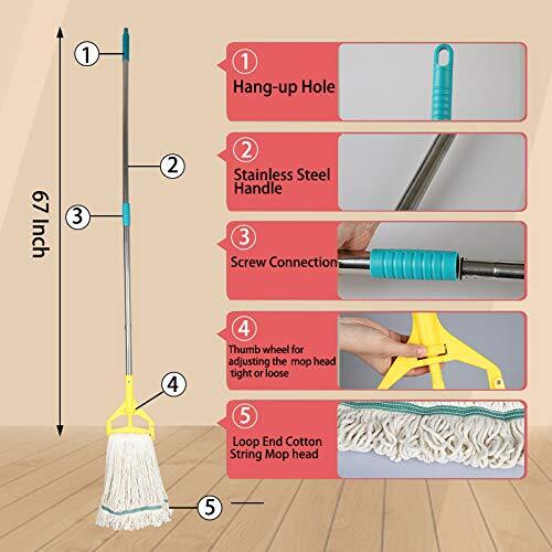 OFO Loop-End String Wet Mop, Heavy Duty Commercial Industrial Dust Mop , 67inch