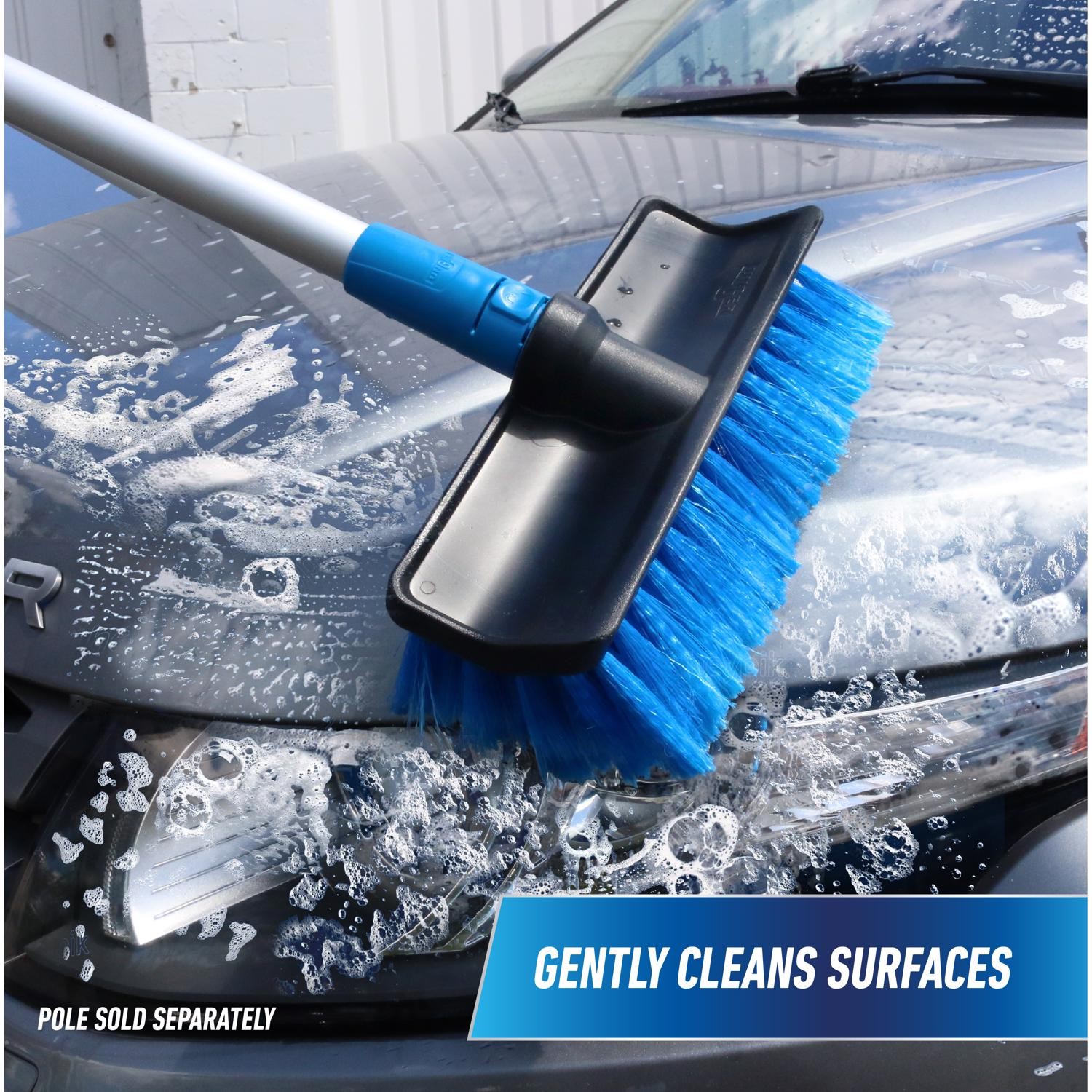 Unger 10 in. W Soft Bristle Plastic Handle Multi-Angle Wash Brush