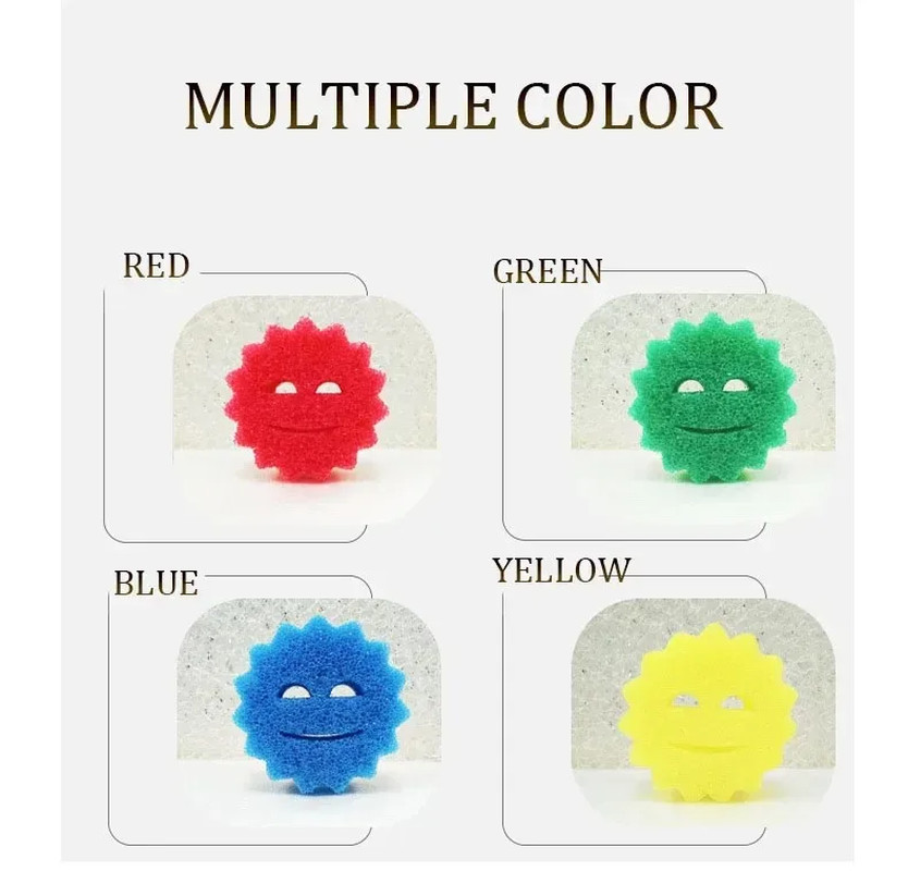 1/2PCS for Kitchen Dishwashing Sponge Rag Powerful Scouring Pad Bathroom Cleanin