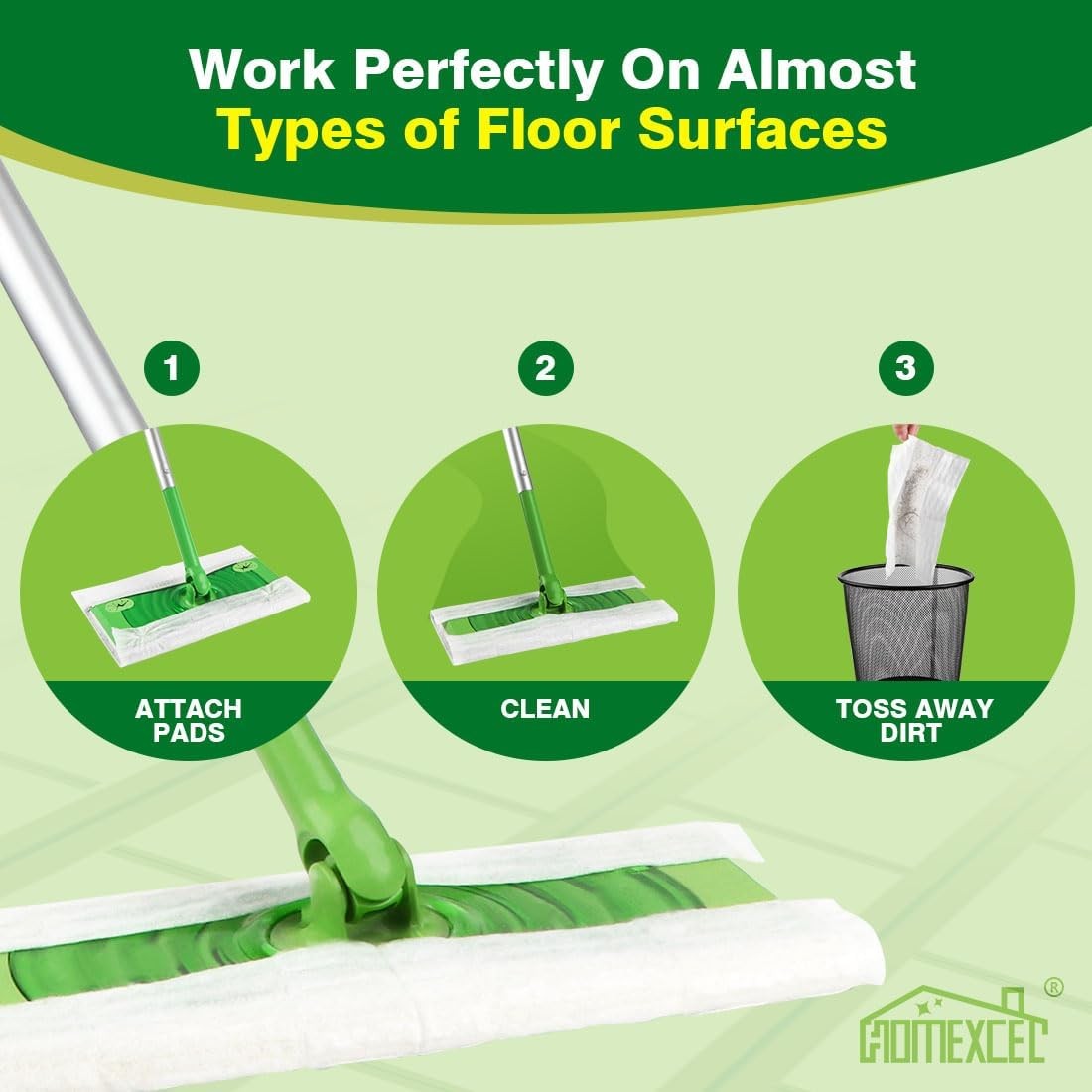 Dry Sweeping Cloths Pads Compatible with Swiffer Sweeper, Disposable Duster