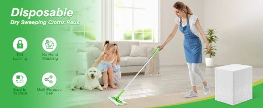 Dry Sweeping Cloths, 100 Count Mop Refill Compatible with Swiffer Sweeper – Disp