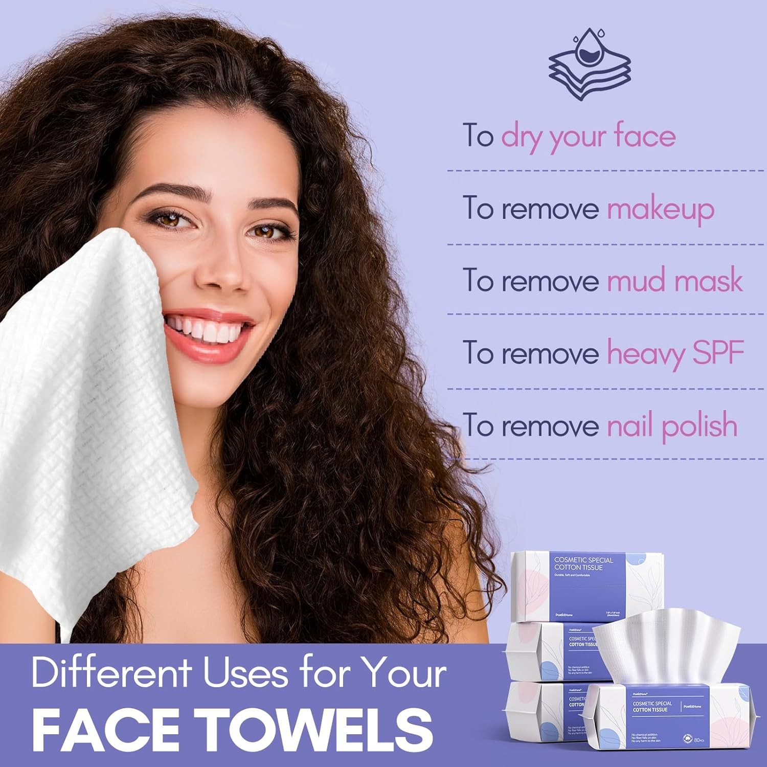 Disposable Face Towel | Thick & Absorbent | Clean Face Tissue Biodegradable |