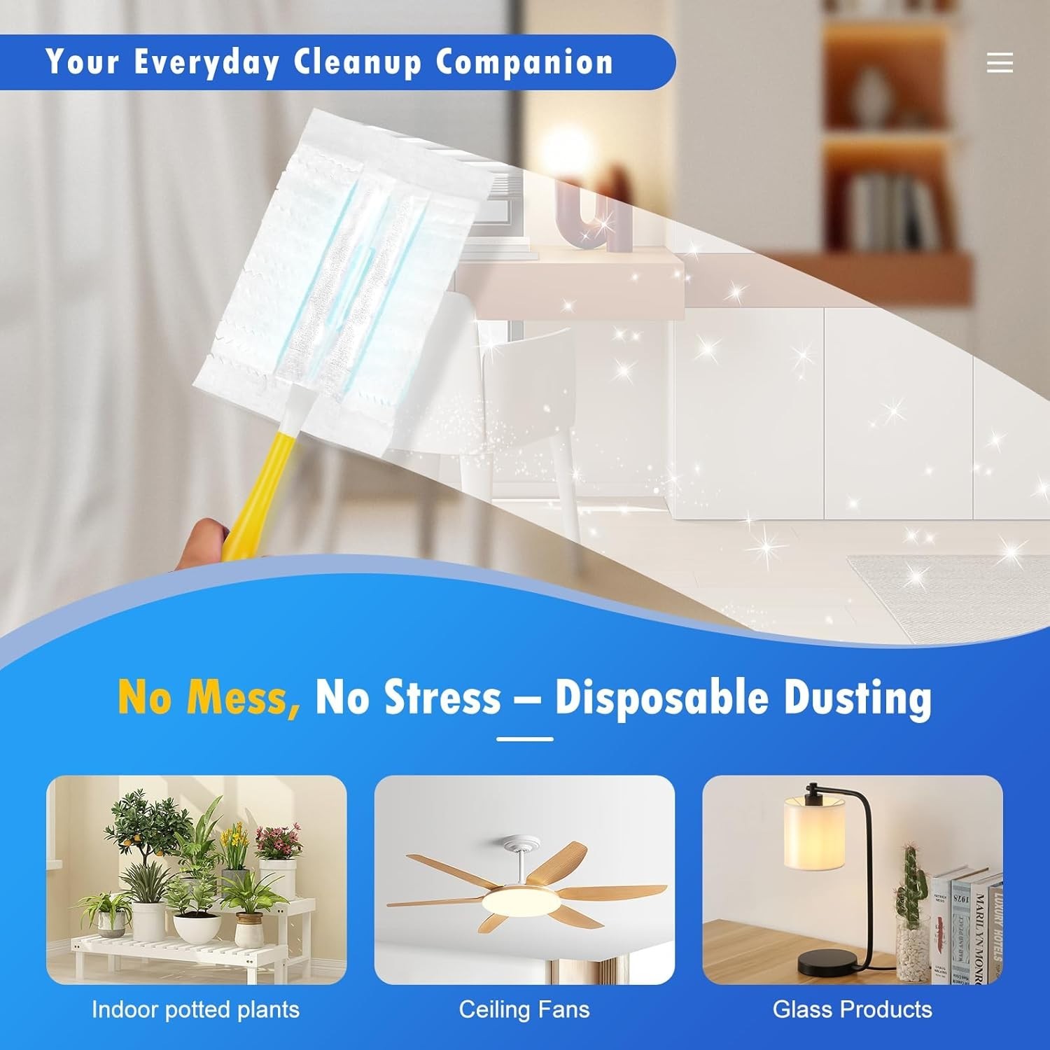 50 Count Multi-Surface Duster Refills Compatible with Swiffer Handle