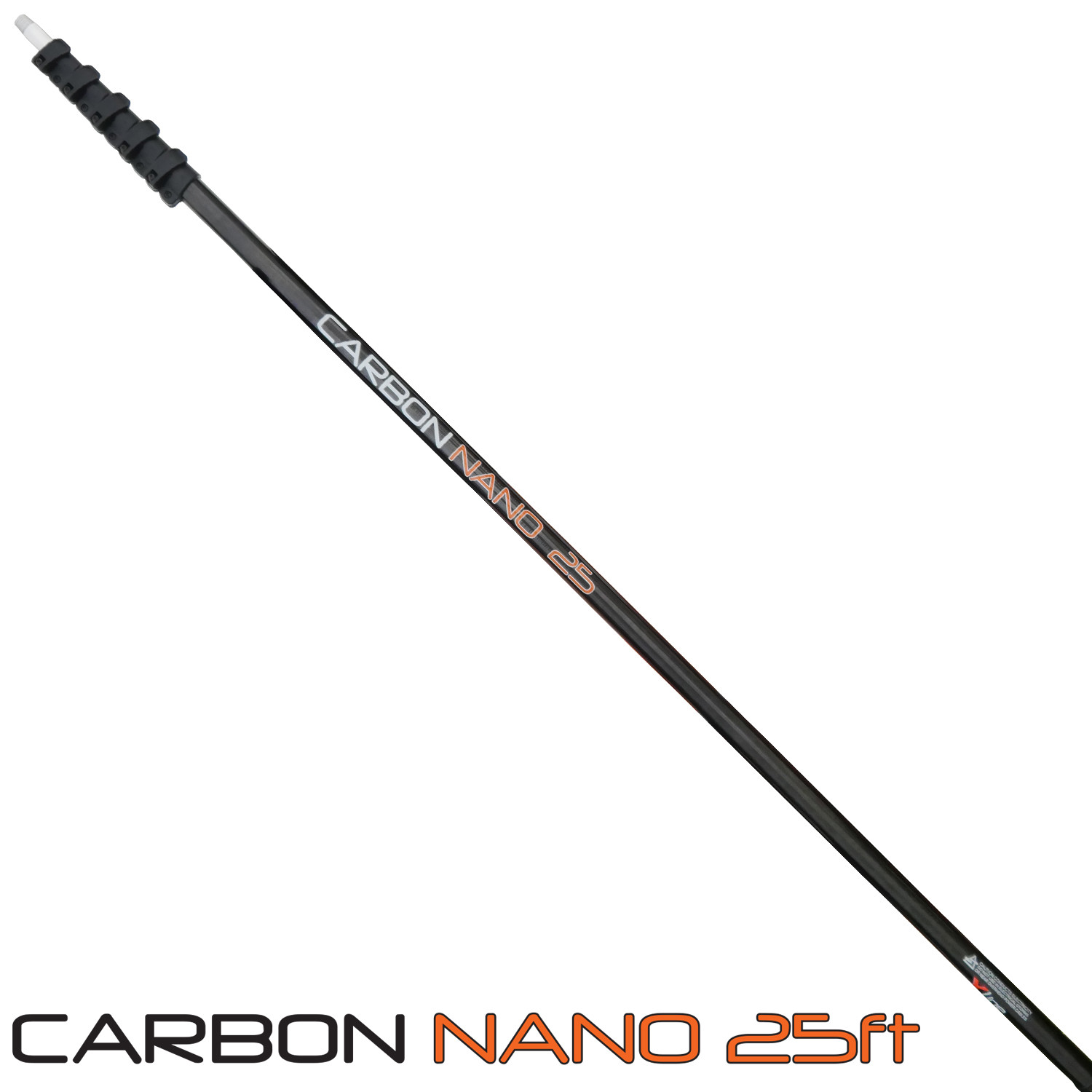 25 Foot Carbon Nano Window Cleaning Pole + Free 26cm Wash & Rinse Bar WFP Brush