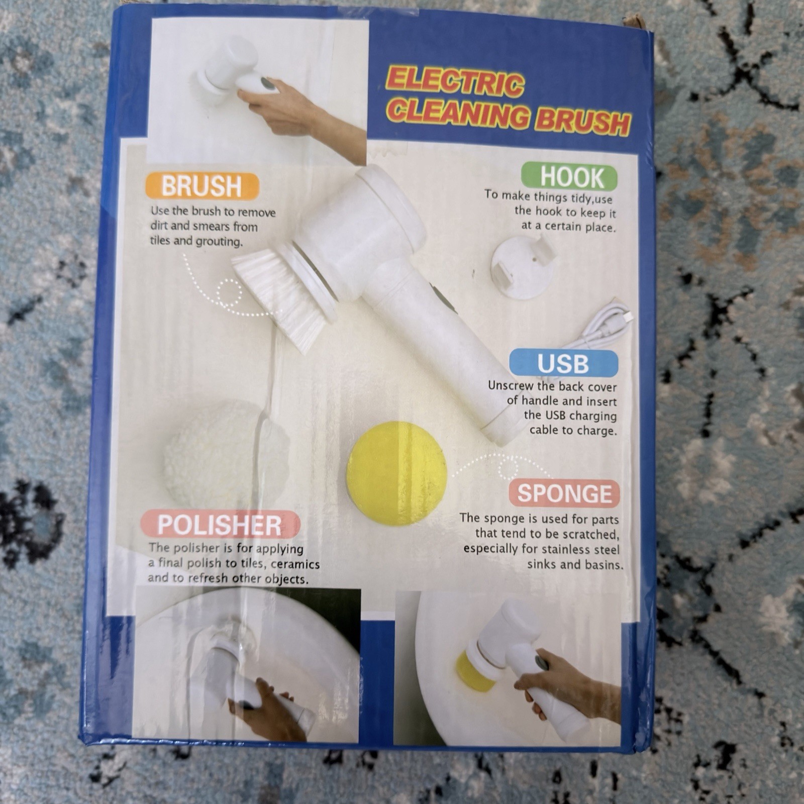 8 In 1 Electric Cleaning Brush (QJS-002), White New