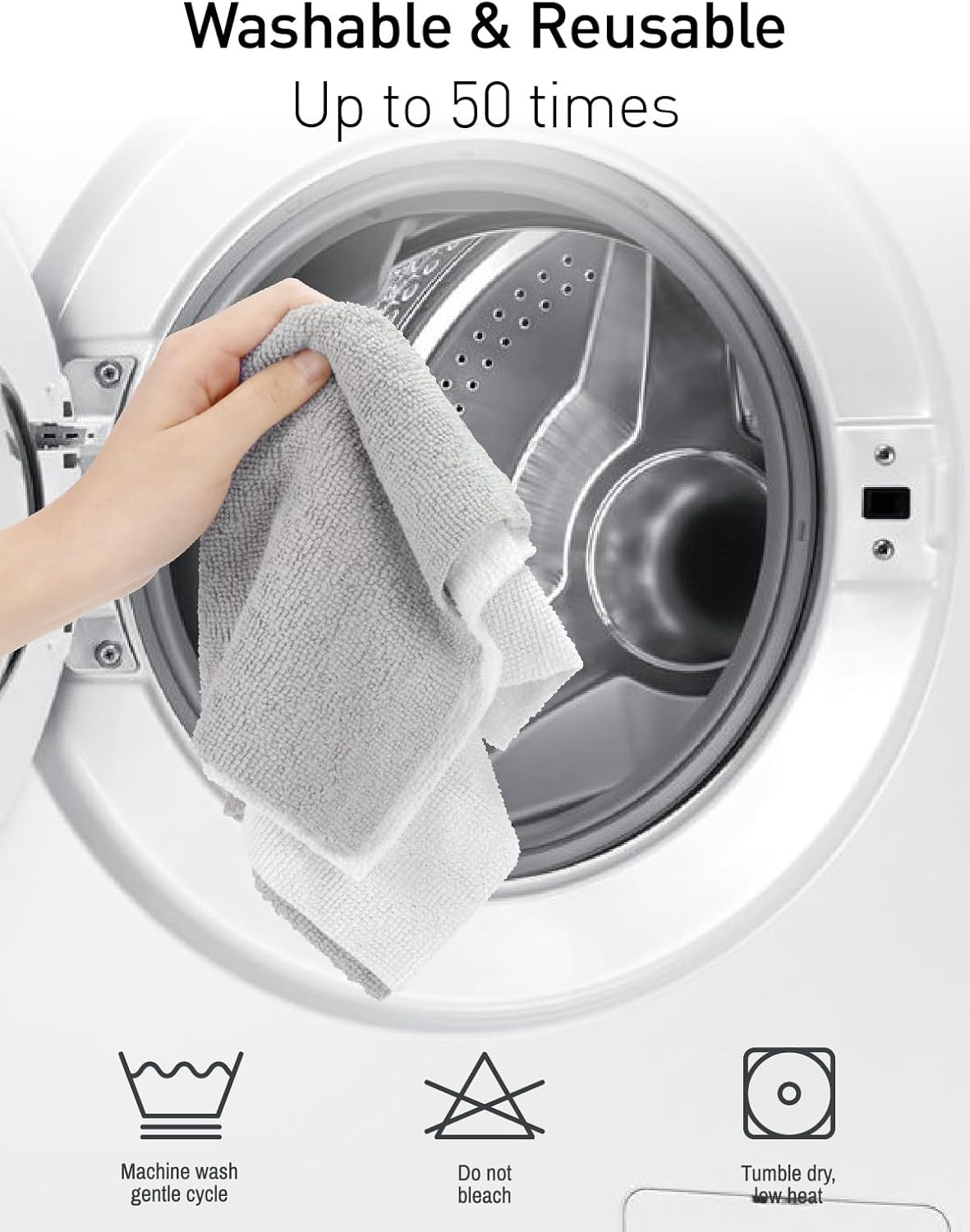 Microfiber Cleaning Cloth Roll -75 Pack, Tear Away Microfiber Towels, 12″ X 12″,