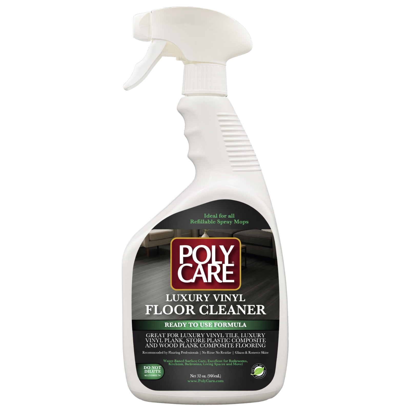 PolyCare Luxury Vinyl Floor Cleaner 32 oz Spray Ready To Use LVT LVP