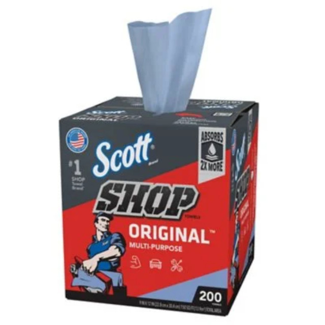 Scott Shop Towels Original Pop-Up Dispenser Box 200 Sheets Durable