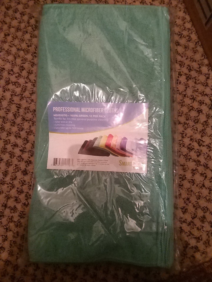 Microfiber Cleaning Cloths 12 Pack Size 16×16 Green