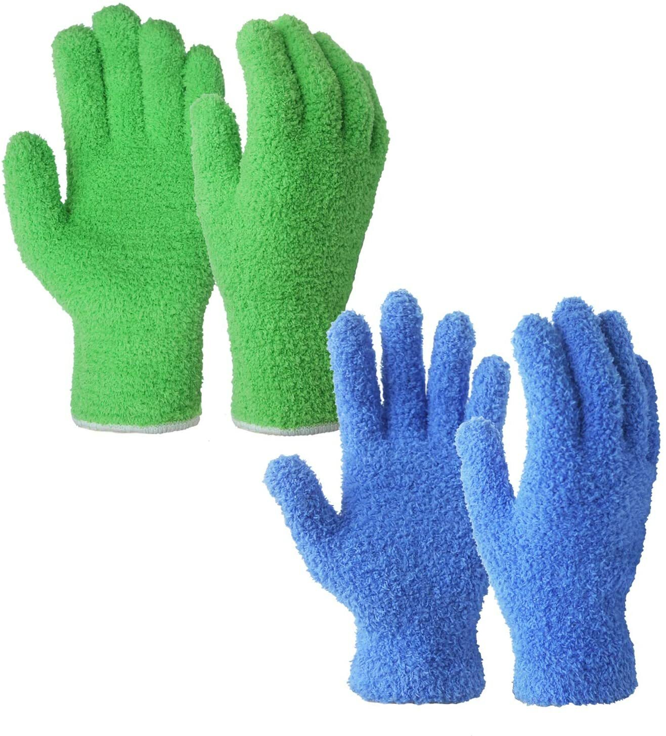 EvridWear 2 pairs Microfiber Dusting Soft Cleaning Gloves House Auto Family Pack