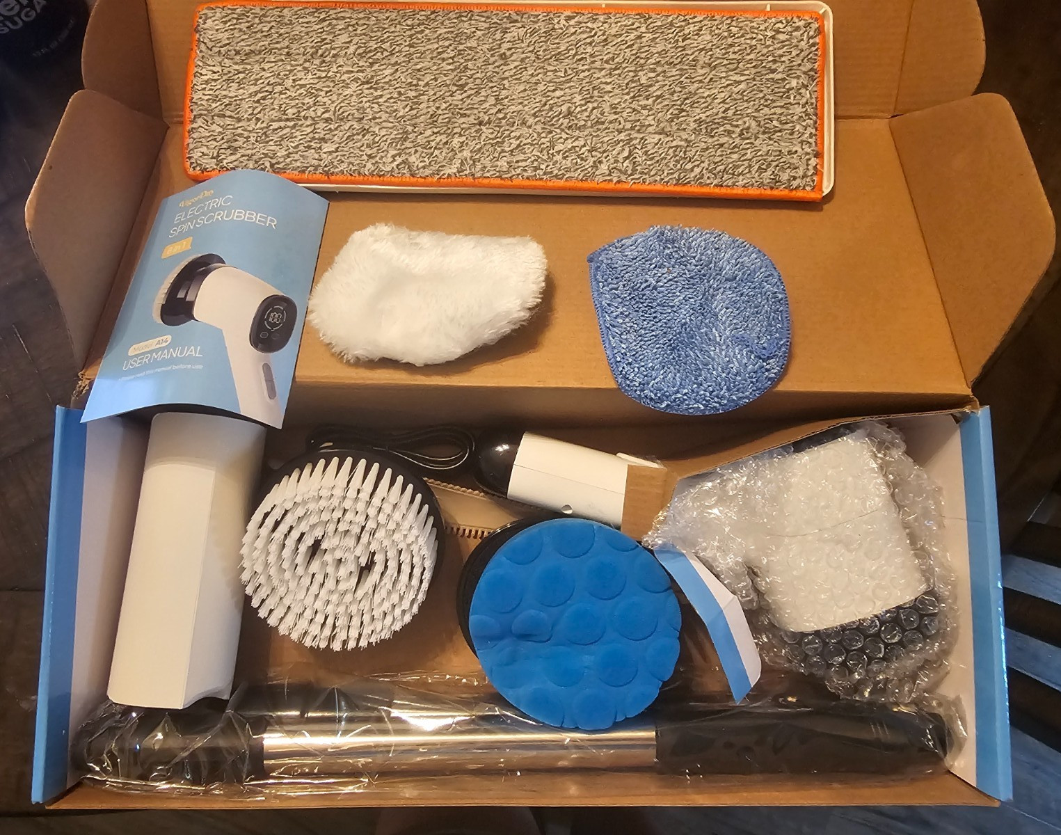 VigorDay Electric Spin Scrubber 8 In 1, 30W Rechargeable, 8 Heads,