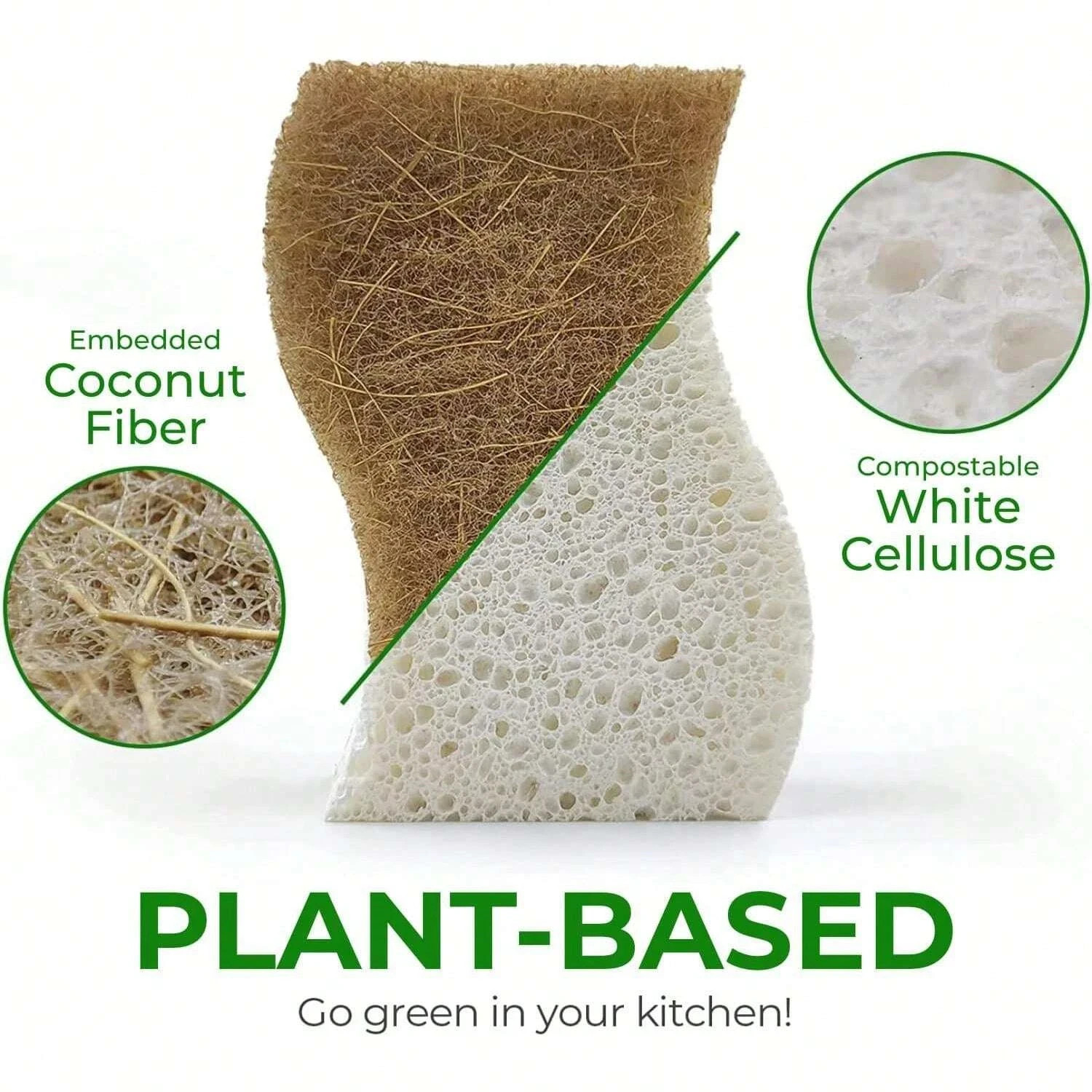 12pcs Kitchen Sponge Natural Biodegradable Eco-Friendly Dish Sponges for Kitchen