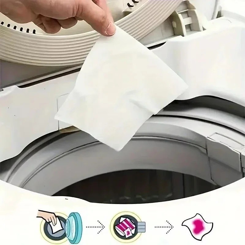 50PCS Color Catcher Laundry Sheets Dye Absorber Anti Stain Color Transfer Paper