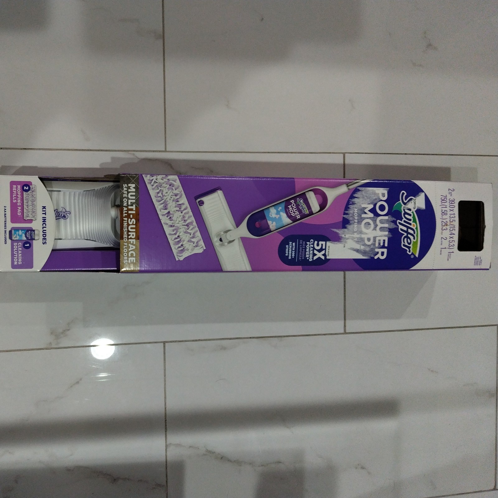 Swiffer PowerMop Multi-Surface Mop Kit for Floor Cleaning, Fresh Scent