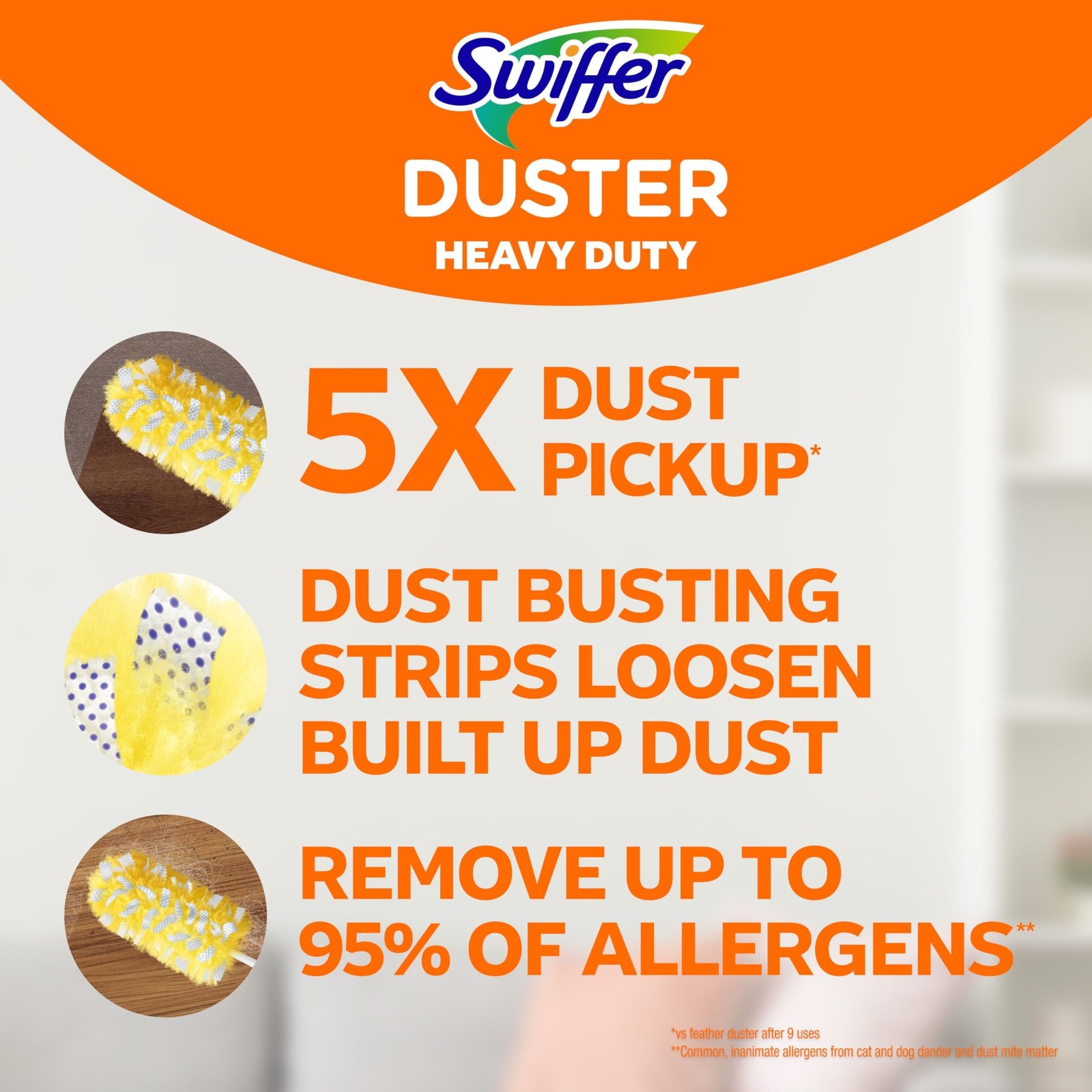 Swiffer Duster Kit with 3 ft Extendable Handle 4 Piece Set, Yellow