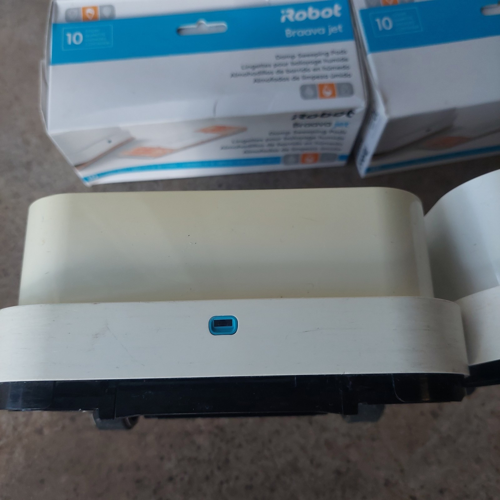 Lot Of 2 iRobot Braava Jet 240 Robot Mops w/ 1 Batteries, 1 Charger