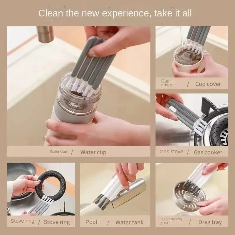 Multifunctional Flexible Gap Cleaning Brush Soft Bristles Cup Bottle Groove Tool