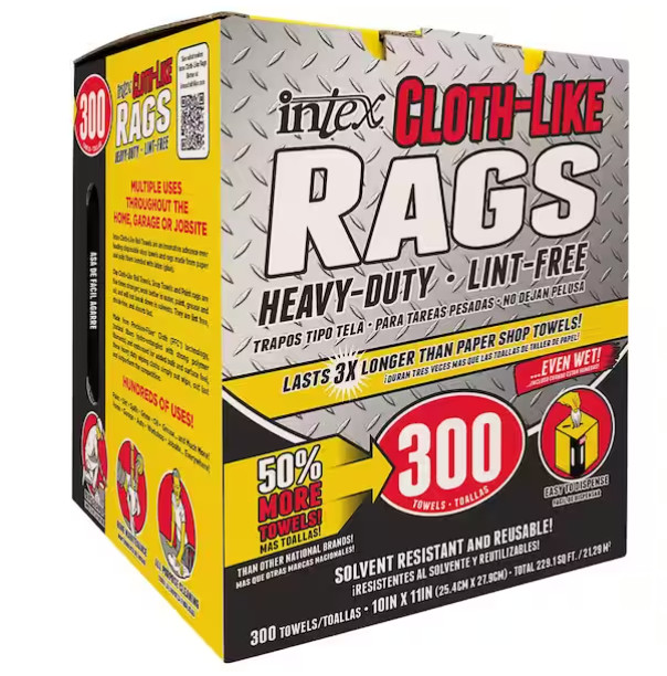 300 PACK Cloth-like Rags Painters Heavy Duty Disposable Cleaning Shop Towels