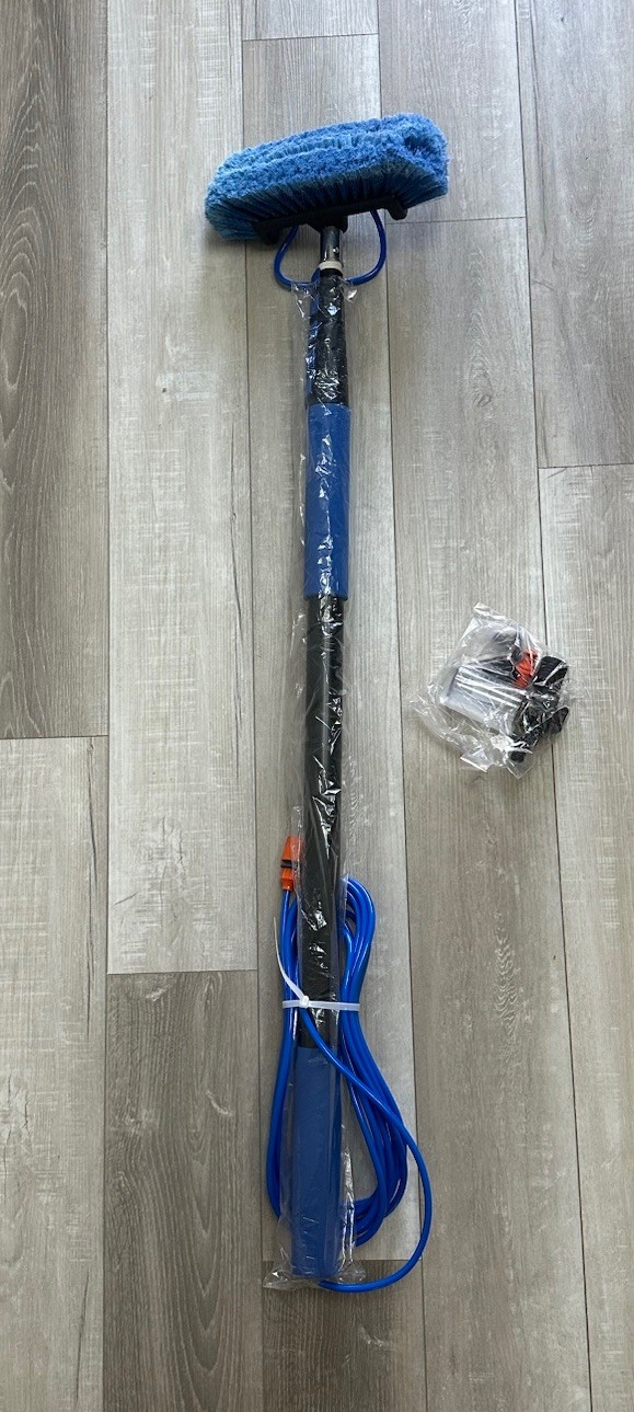 24FT Water Fed Solar Panel Cleaning Kit, Telescopic Solar Panel Cleaning Brush