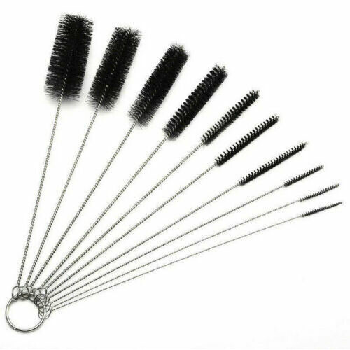 Nylon Straw Brush Cleaner Bottle Tube Pipe Small Long Cleaning 10Pcs Set USA