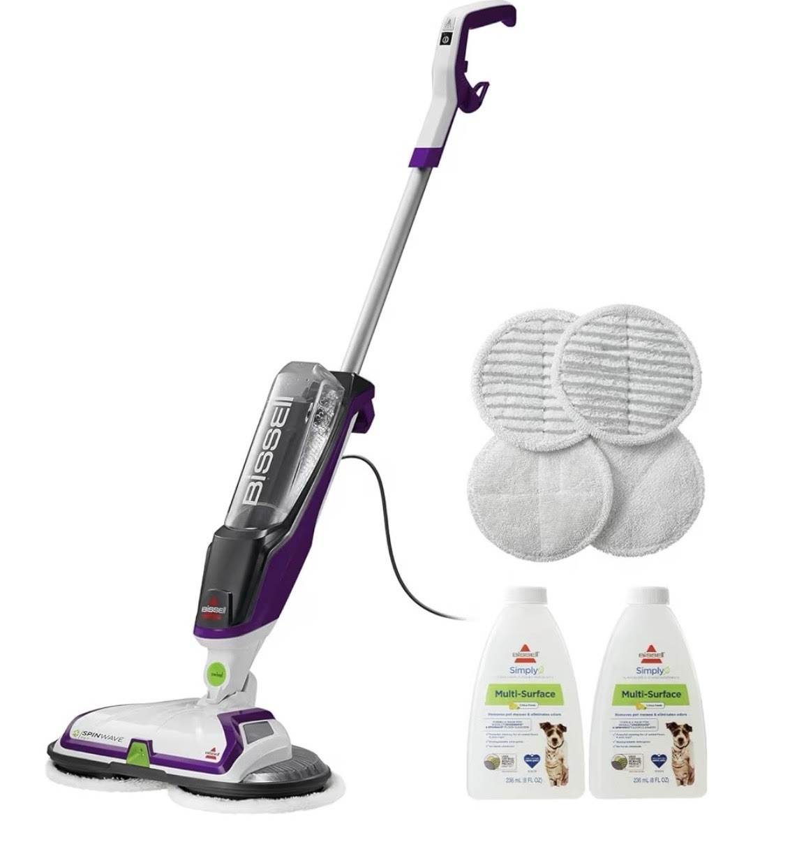 Bissell SpinWave Pet Hard Floor Spin Mop Model 20399 New Open Box With Cleaner
