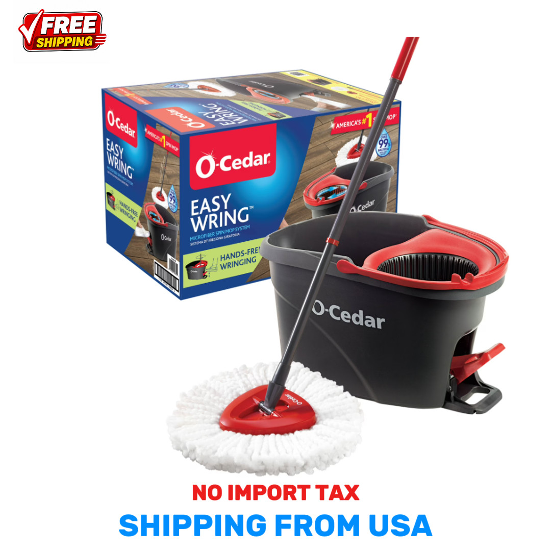 O-Cedar EasyWring Spin Mop & Bucket System Microfiber Floor Cleaning Set