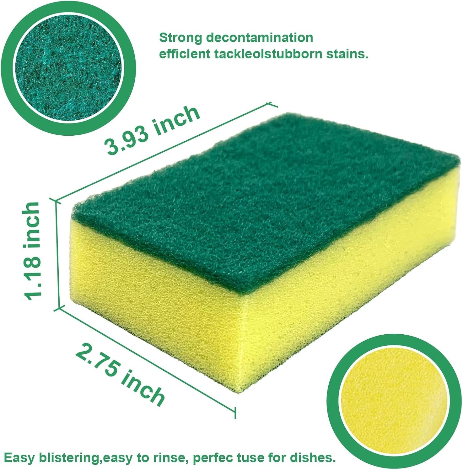Eco-Friendly Dual-Sided Cleaning Sponges – 32 Pack for Effortless Dishwashing