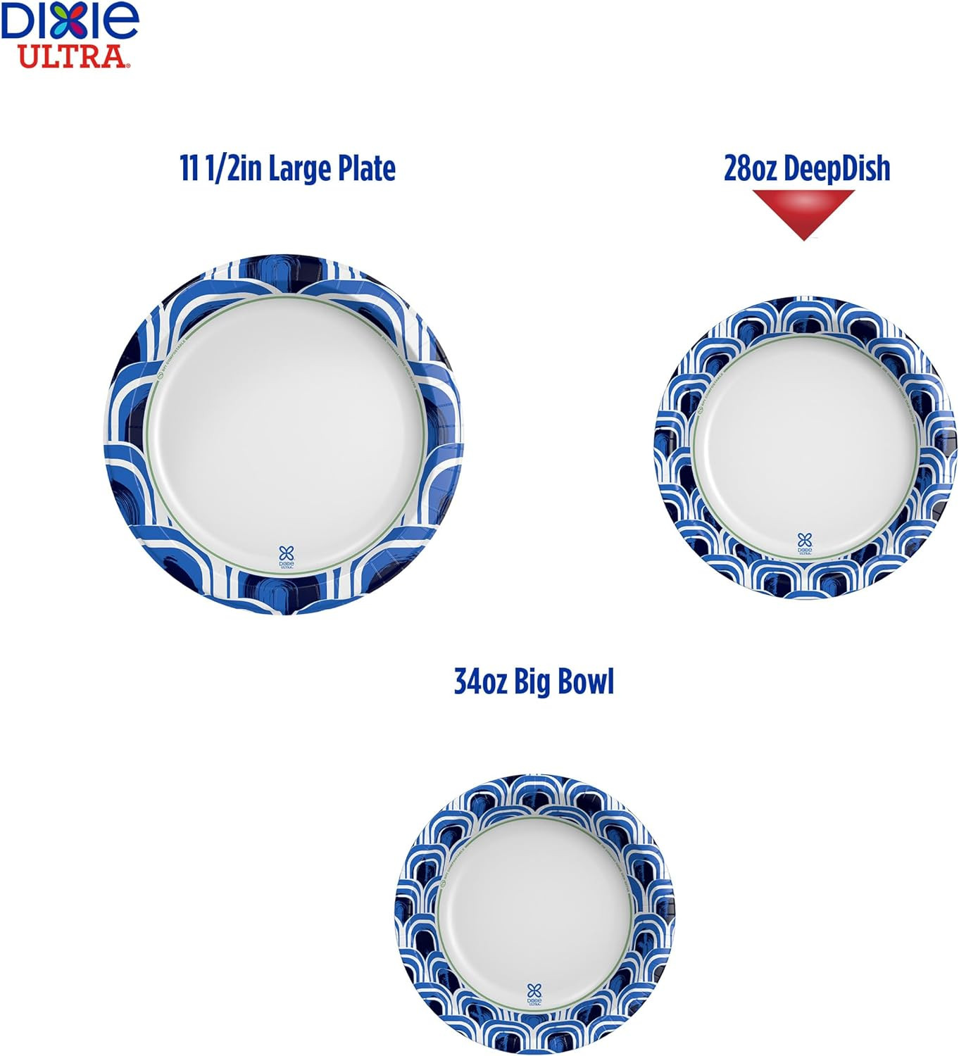 Ultra, Deep Dish Paper Plates, 28 Oz, 40 Count, Heavy Duty, Microwave-Safe, Soak