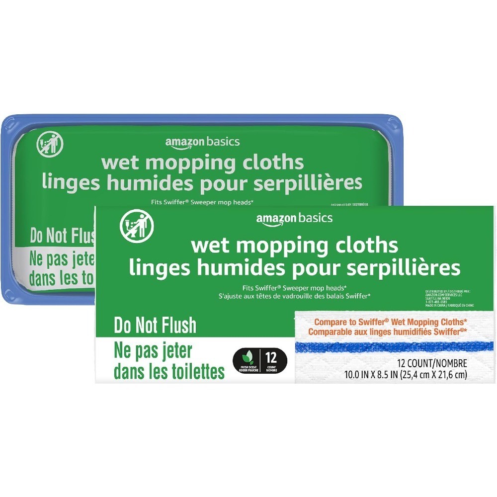 Wet Mopping Cloth Refills, Multi-Surface Floor Cleaning, Fresh Scent, Low
