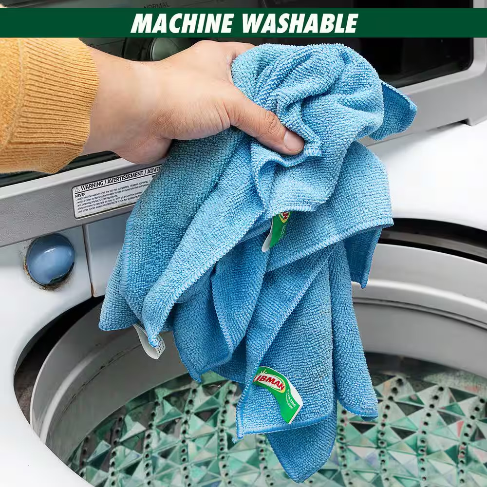 Libman Microfiber Cleaning Cloth Towels 24 Pack 14×14 Lint Free All Purpose