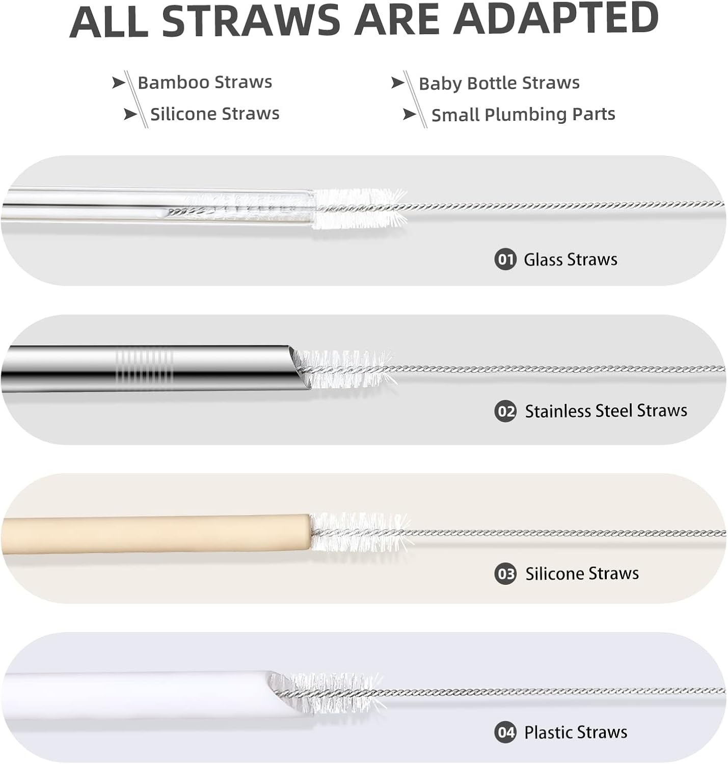 9-Piece St Cleaner Brush Kit – for Mug 40, 30, 20 oz, (3-Size)