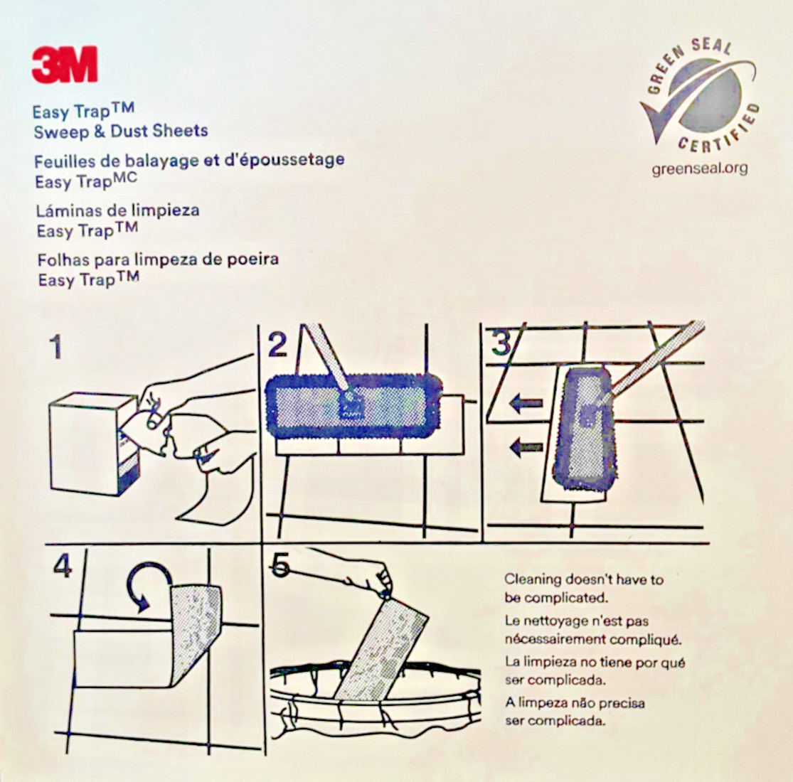 3M Easy Trap Duster Sweep and Dust Sheets, 5″ x 6″, 60 Sheets/Roll(8 units/case)