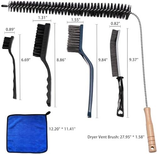8 Pack Washing Machine Cleaning Brush, Dryer Vent Cleaner Kit, Flexible Dryer…