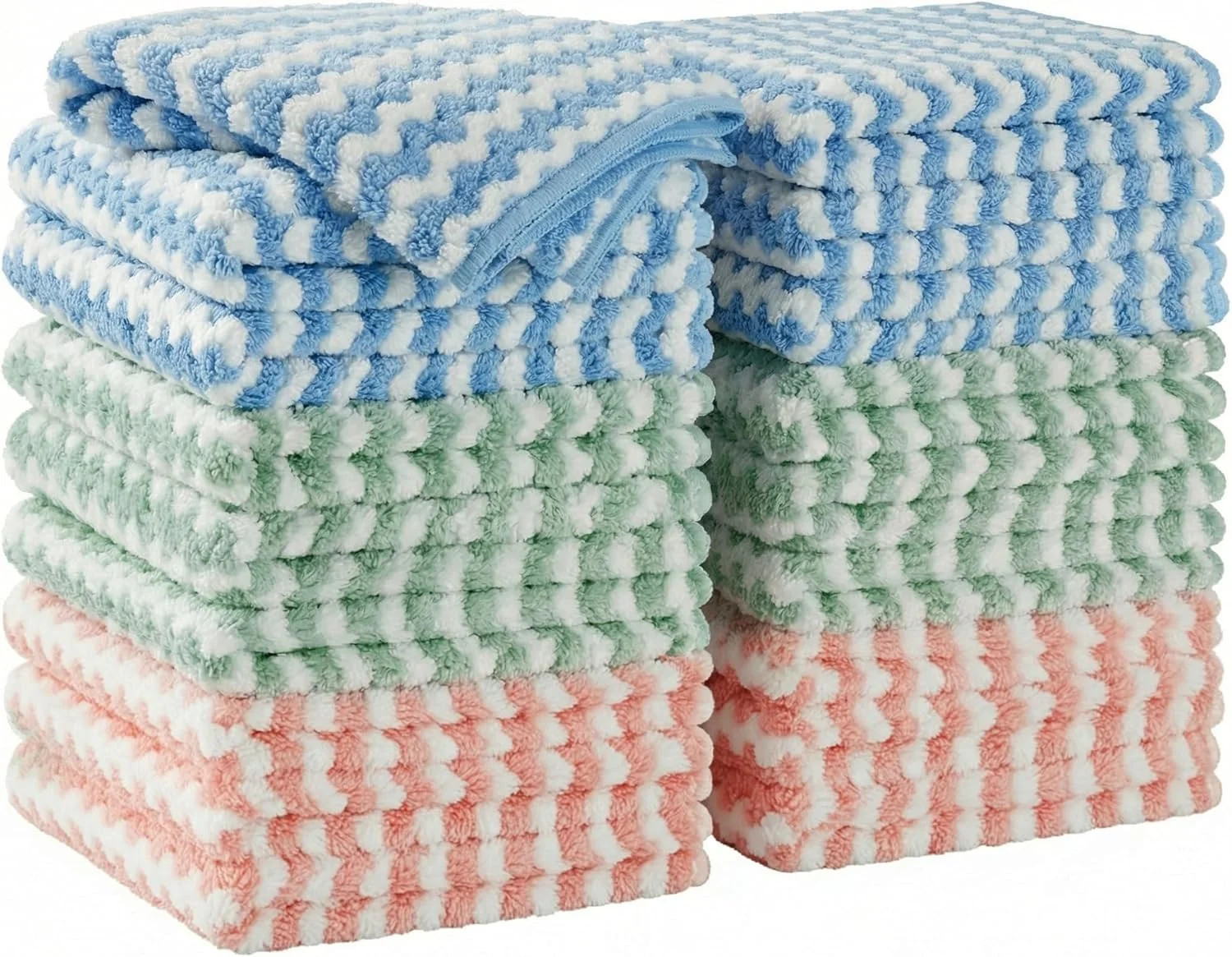 JOYMOOP 18 Pack Microfiber Cleaning Cloth, Kitchen Towels for Dish Drying Washin