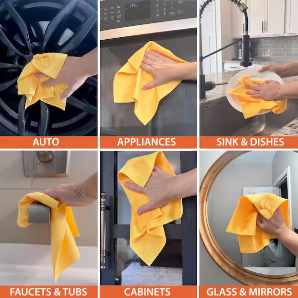 Microfiber Cleaning Cloth Roll 12×12 in, 50 Easy-Tear Sheets