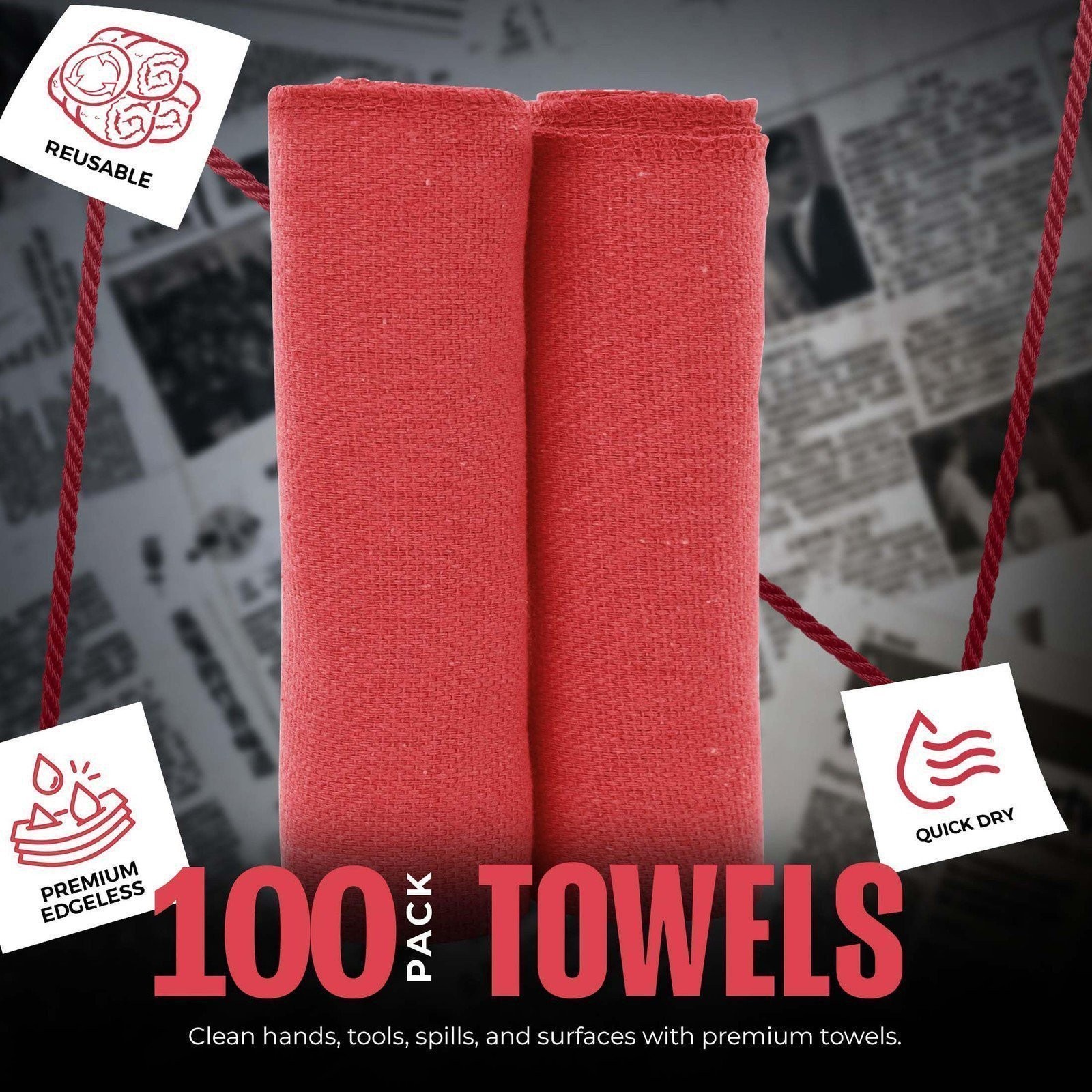 Utopia Towels Cotton Shop Towels 12×14 Inch, 100 Pack Soft, Absorbent…