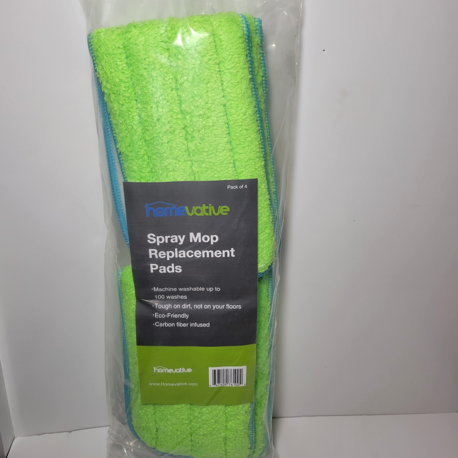 Homevative (4 in a pack) Spray Mop Replacement Pads(4.5X14/15 inch)