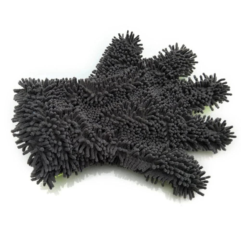 5-finger Car Wash Mitt Scratch Free Microfiber Cleaning Gloves Auto Chenille