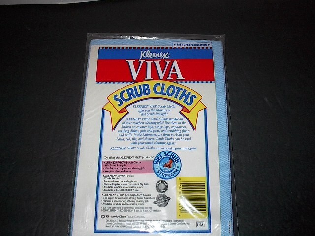 Kleenex VIVA Reusable Scrub Cloths 6 Pack 1996 NOS Great for Home and Auto New