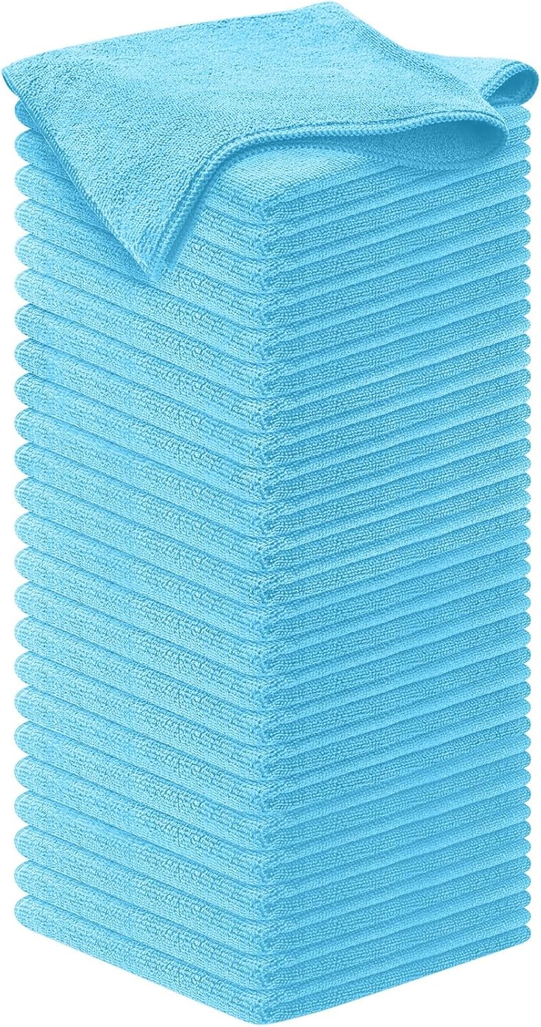 Microfiber Cleaning Cloth Grey 12 Pcs 12.5″x12.5″ High Performance 1200 Washes