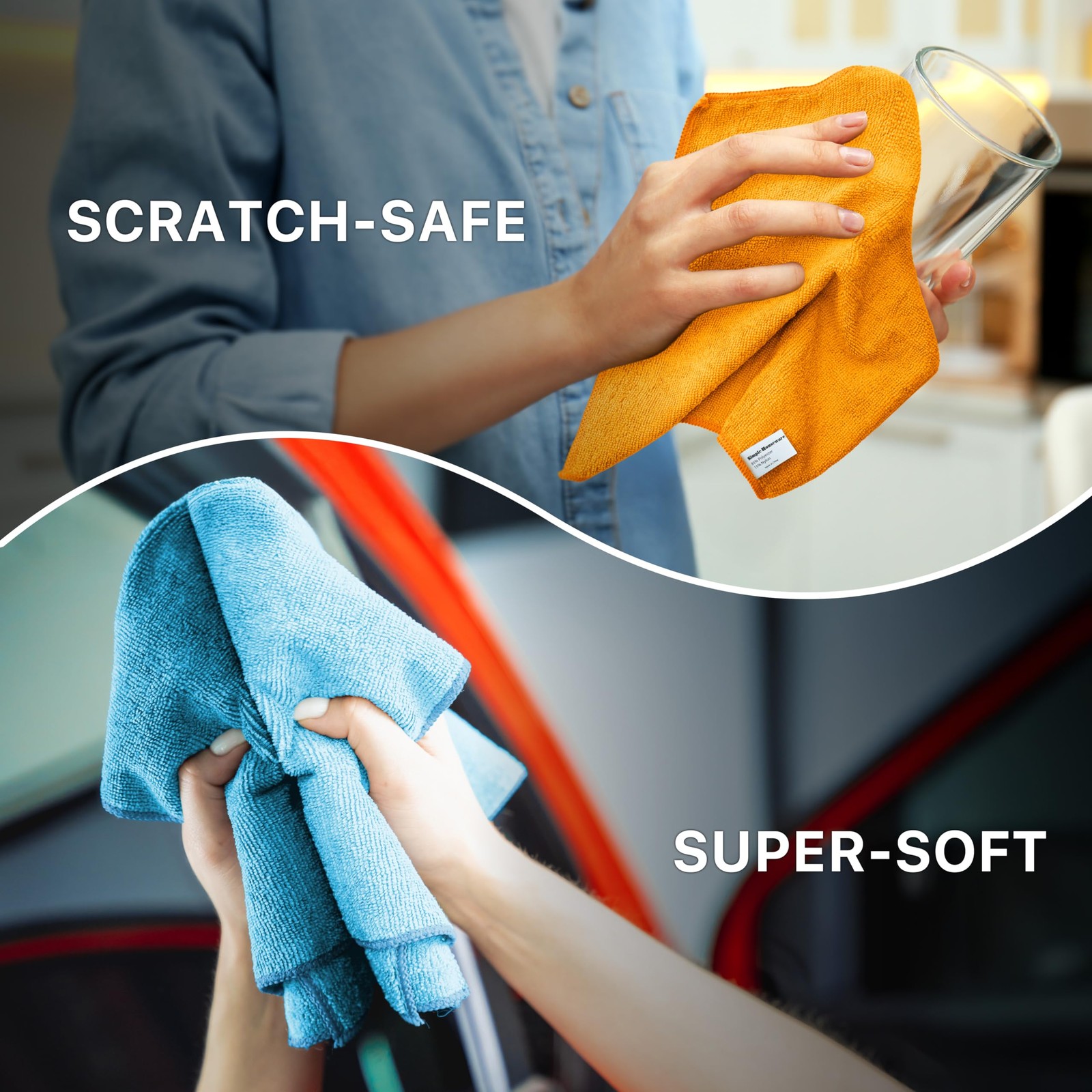 Simple Houseware Microfiber Cleaning Cloth 50 Pack, 12″ 50 Yellow,green