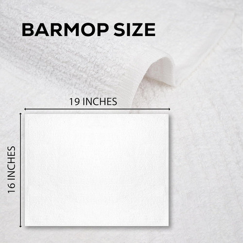 ZUPERIA Bar Mop Kitchen Towels – Pack of 12 12 16"x19", White